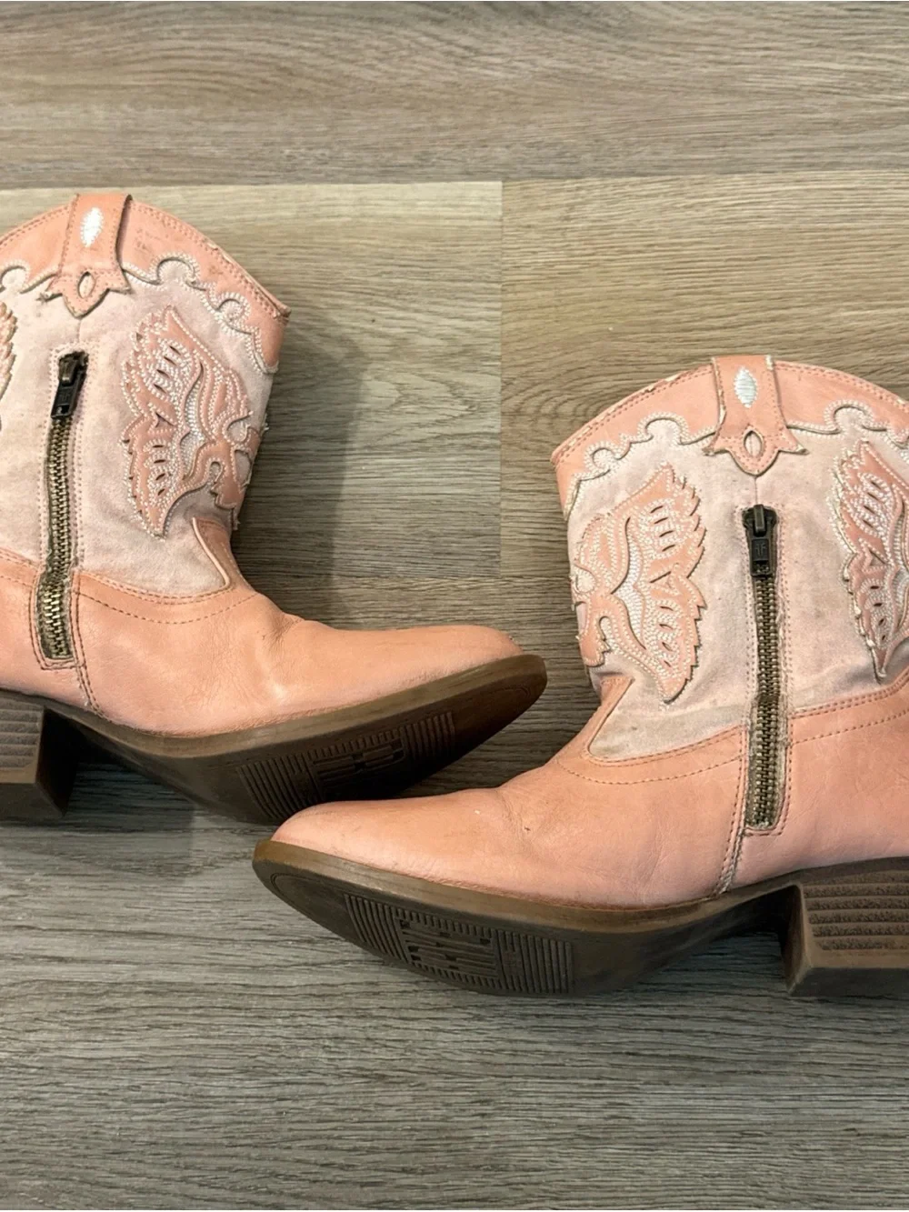 Frye Boots Girls Size 3 Carson Firebird Mid Pull On Western Cowboy Boot Pink